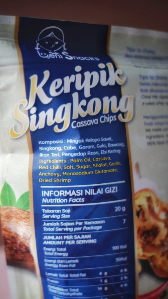 Komposisi Leni Snacks Teri Pedas